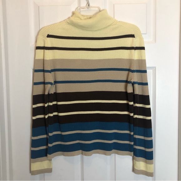 Reference Point New York Ribbed Striped Turtleneck Sweater. Size L - Picture 5 of 5